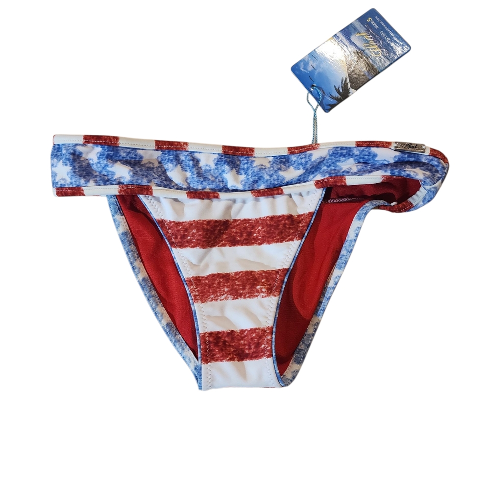 Red White and Blue Striped Bikini Bottom